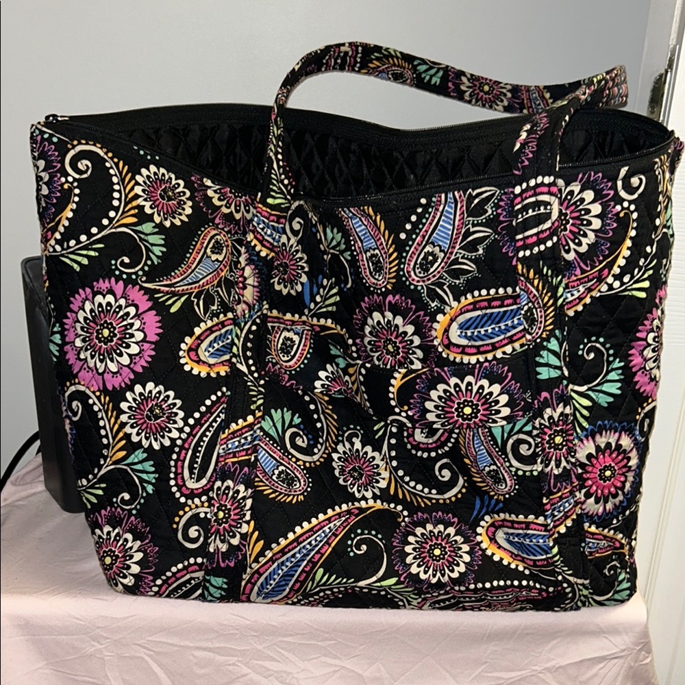 Vera Bradley Black and Pink Paisley Tote
